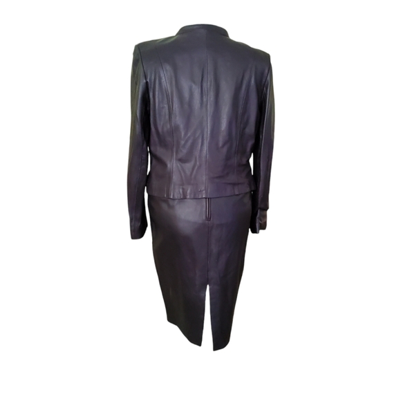 VINTAGE Butter soft purple leather suit Size 12 - Picture 2 of 11
